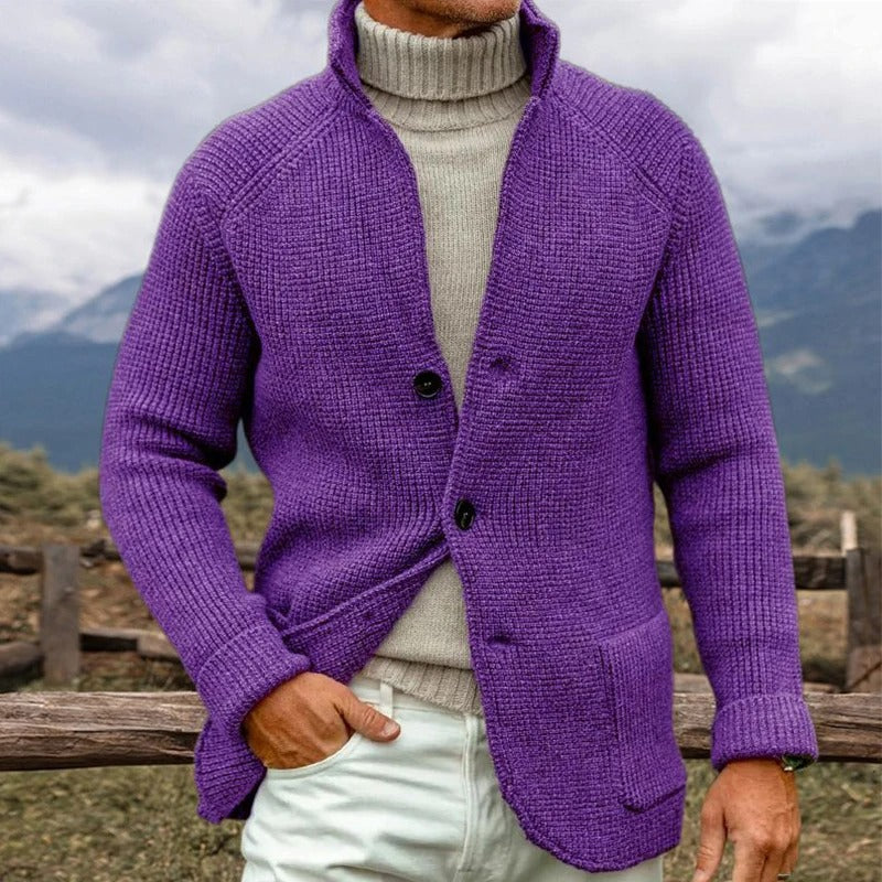 Chaqueta de Punto con Botones y Manga Larga para Invierno