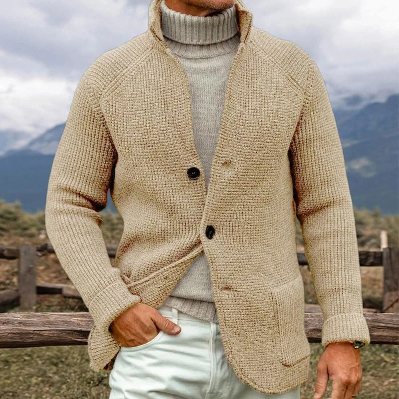 Chaqueta de Punto con Botones y Manga Larga para Invierno