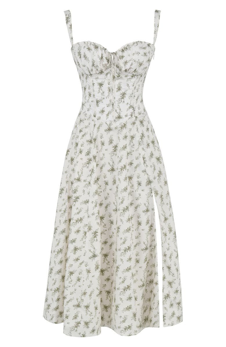 Vestido Midi con Detalle de Corset, Cuerpo Ajustado y Falda Fluida | Ideal para Primavera y Verano