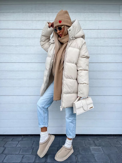 Abrigo acolchado impermeable con capucha y cierre completo I Ideal para el invierno