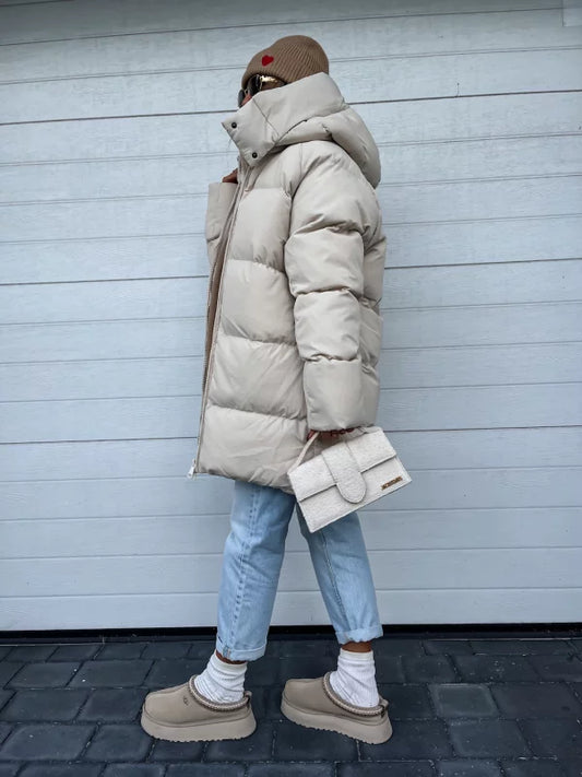 Abrigo acolchado impermeable con capucha y cierre completo I Ideal para el invierno