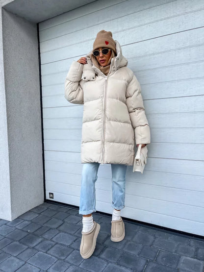 Abrigo acolchado impermeable con capucha y cierre completo I Ideal para el invierno