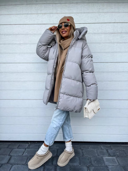 Abrigo acolchado impermeable con capucha y cierre completo I Ideal para el invierno