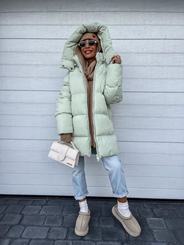 Abrigo acolchado impermeable con capucha y cierre completo I Ideal para el invierno