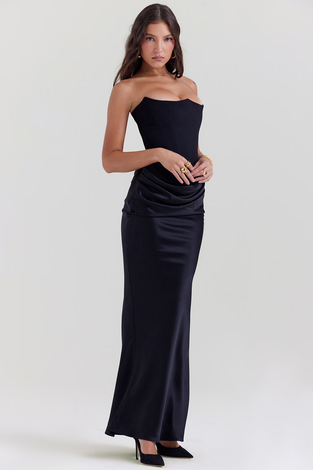 Vestido Maxi con Diseño de Corset que Define la Cintura | Ideal para Primavera y Otoño