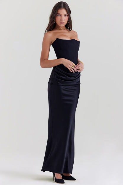 Vestido Maxi con Diseño de Corset que Define la Cintura | Ideal para Primavera y Otoño