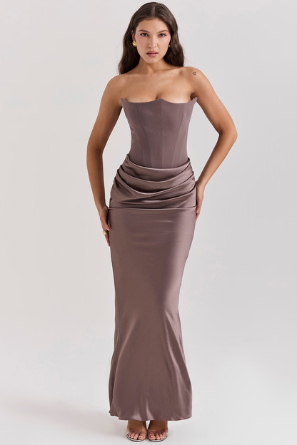 Vestido Maxi con Diseño de Corset que Define la Cintura | Ideal para Primavera y Otoño