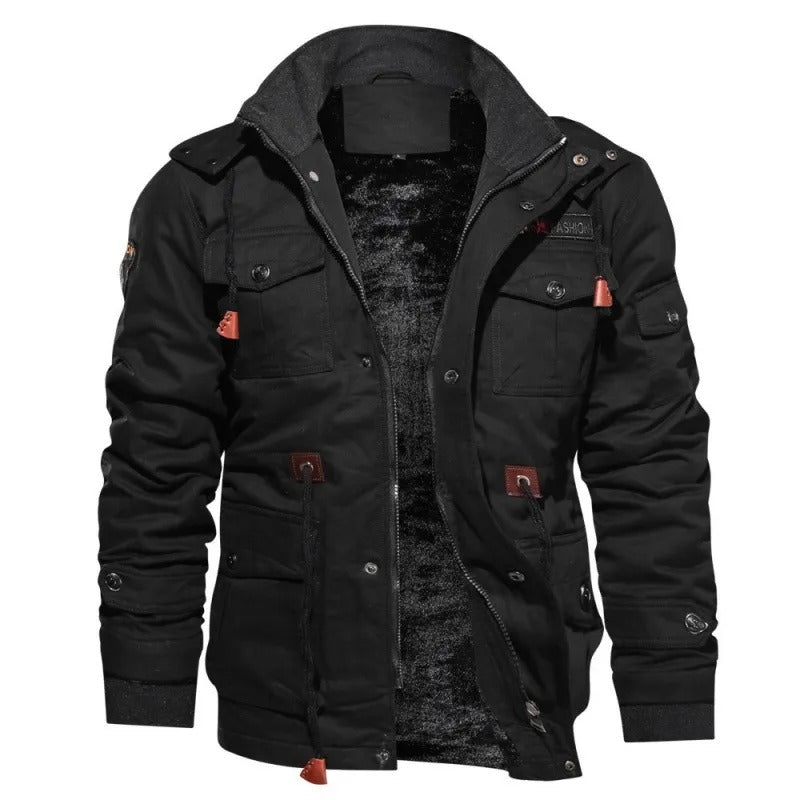 Chaqueta Táctica de Invierno con Capucha y Forro Acolchado para Hombre | Ideal para Invierno
