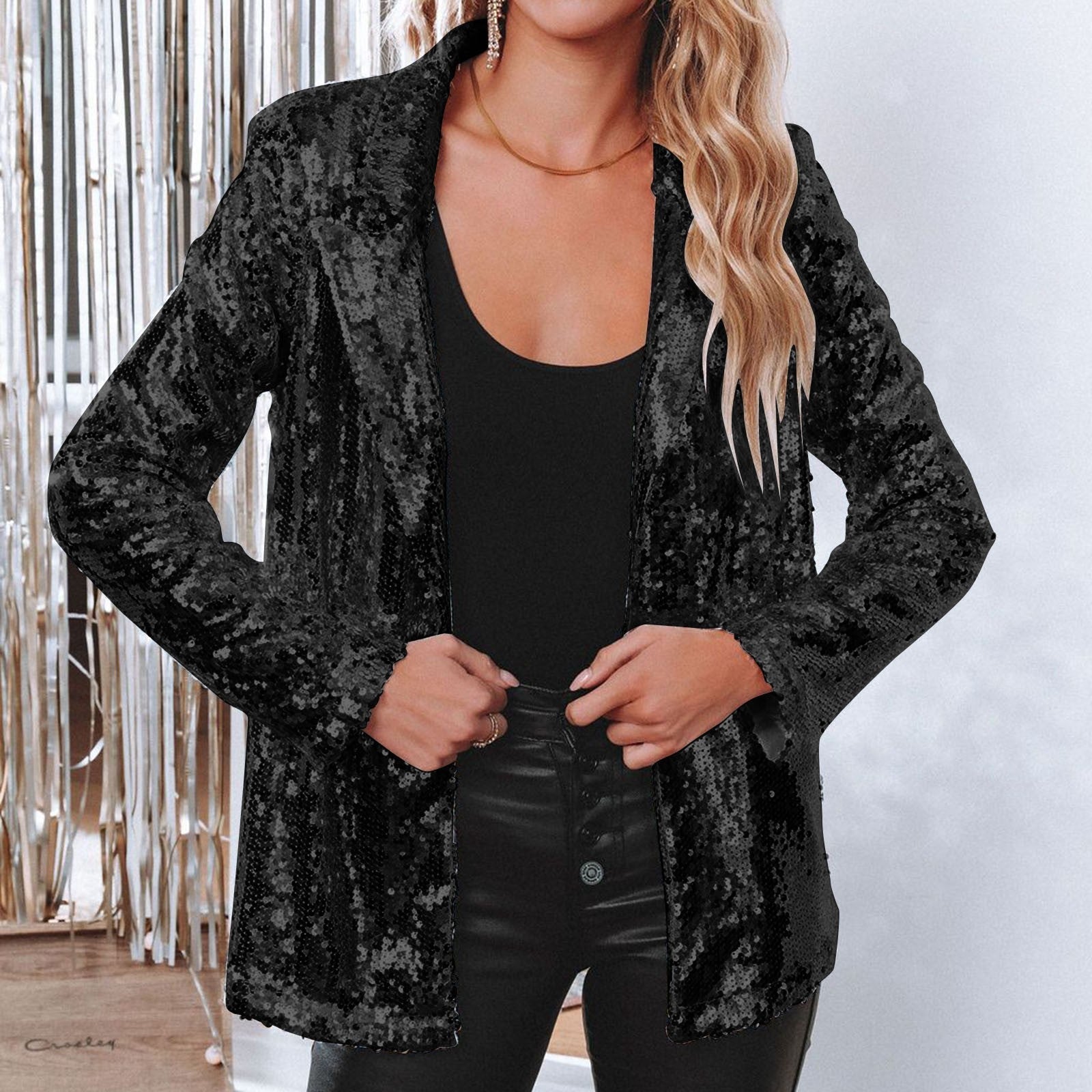 Blazer de Lentejuelas para Mujer con Ajuste Cómodo | Ideal para Otoño e Invierno