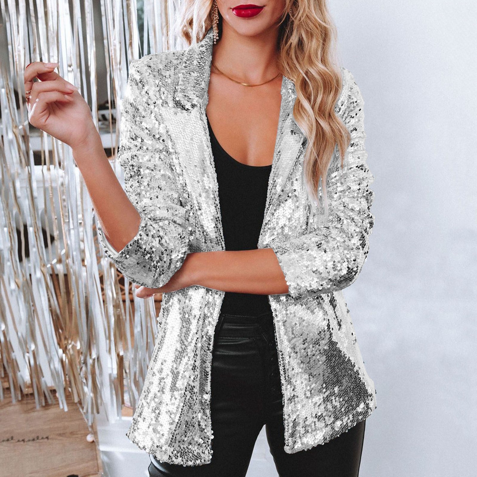 Blazer de Lentejuelas para Mujer con Ajuste Cómodo | Ideal para Otoño e Invierno